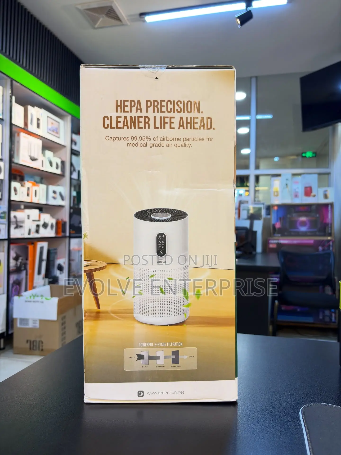 Green Lion Compact Air Purifier 3-in-1 Filtration