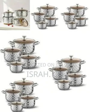 8 Piece of Thickened Stainless Steel Pot Set, Diamond Patterned