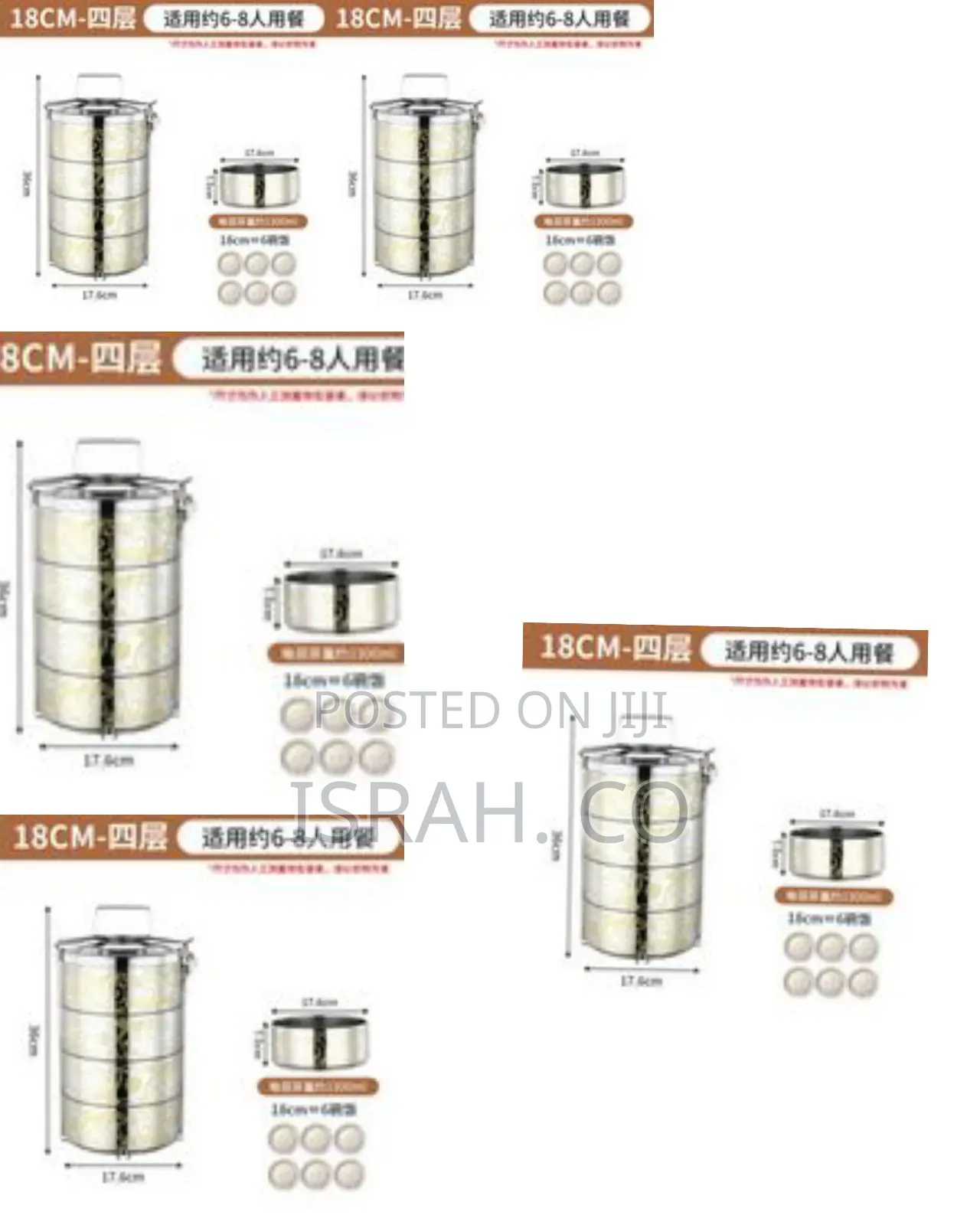 4 Layers Stainless Steel Outdoor Camping Multi-Layer Heat