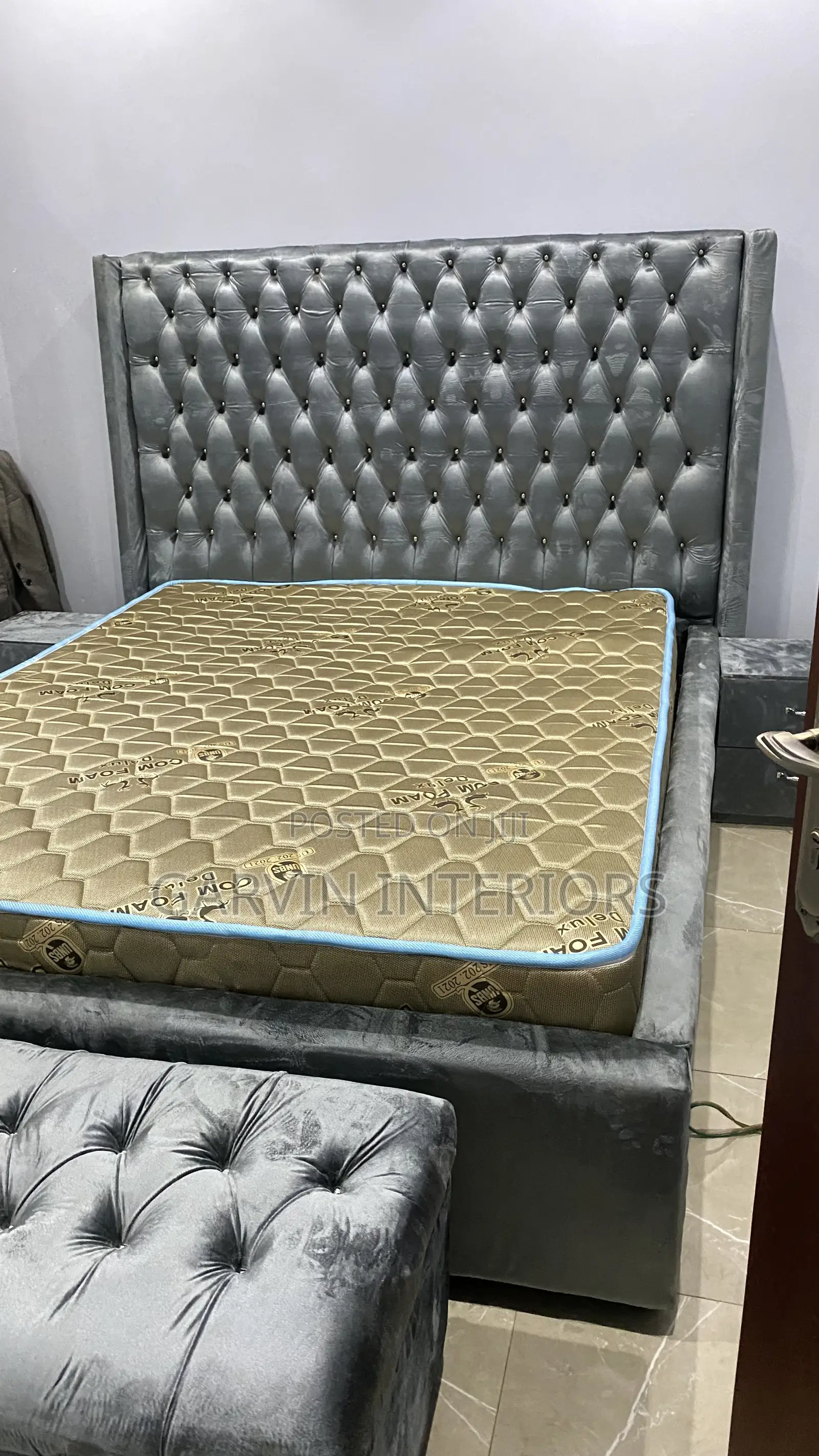 Silver Grey Bed Available