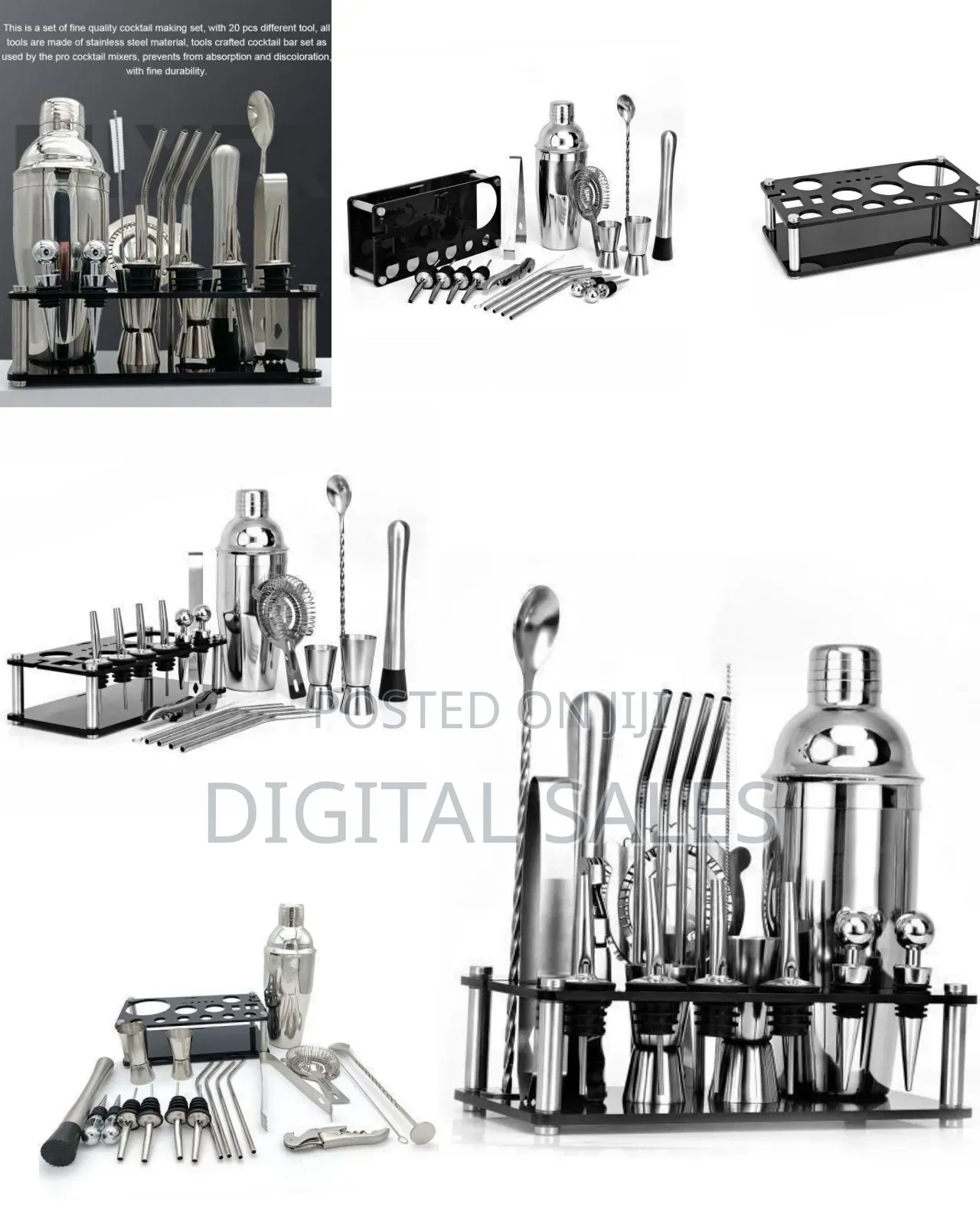 20pcs/Set Cocktail Set Boston Cocktail Shaker
