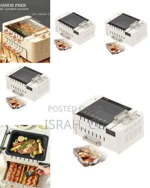 Electric BBQ Kebab Grill Machine, Non Stick Household Smokel