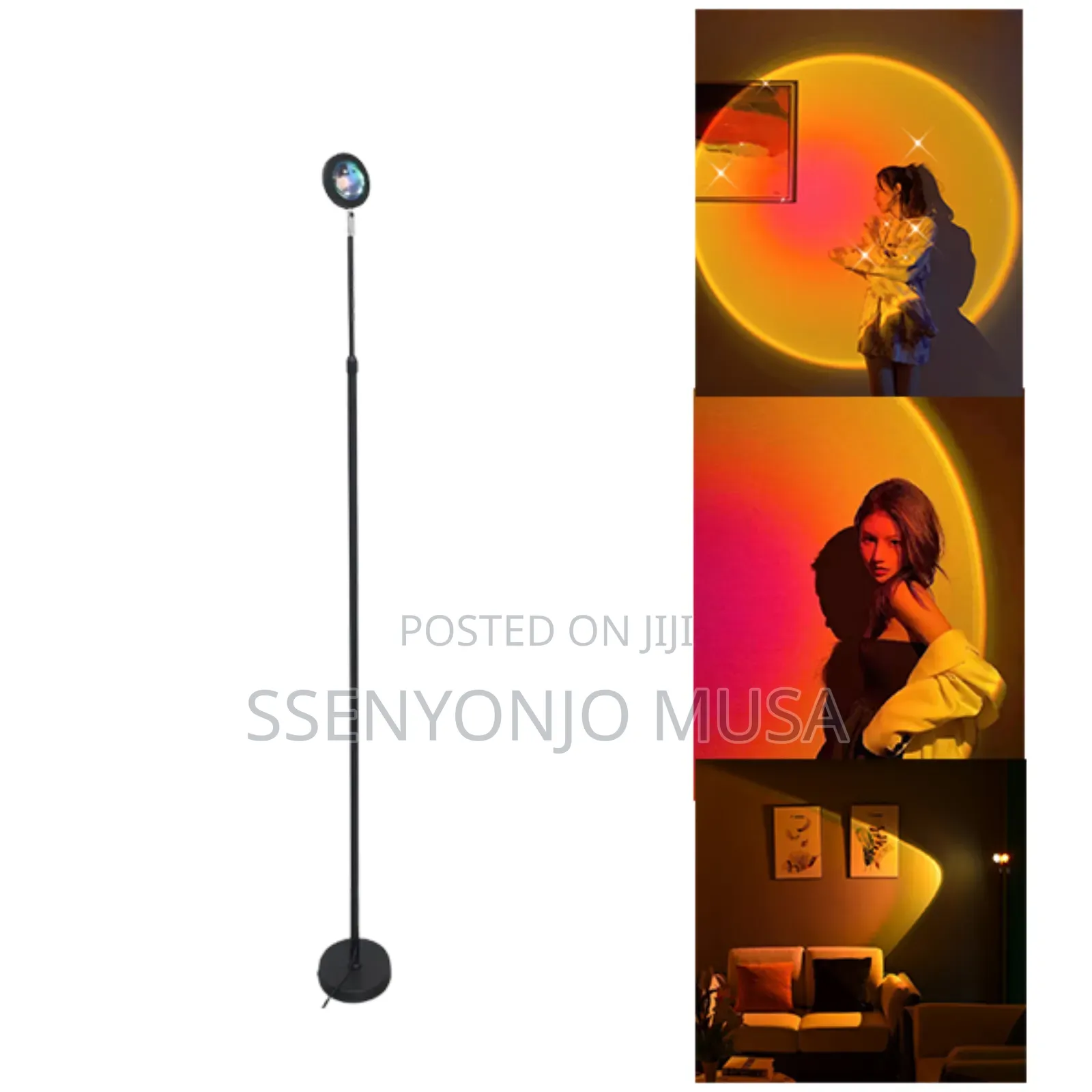 Modern RGB Sunset Floor Lamp – Dimmable Rainbow Ambient Light
