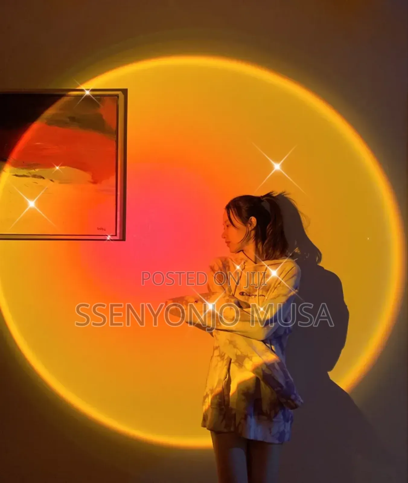 Modern RGB Sunset Floor Lamp – Dimmable Rainbow Ambient Light