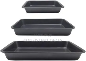 3-Piece Non-Stick Bake Pans Set Black