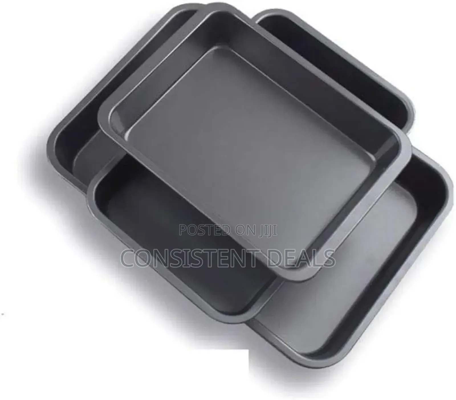 3-Piece Non-Stick Bake Pans Set Black