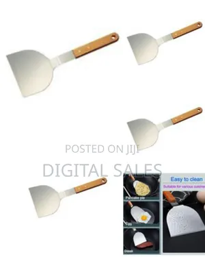 Professional Stainless Steel Wide Turner With Wooden Handle