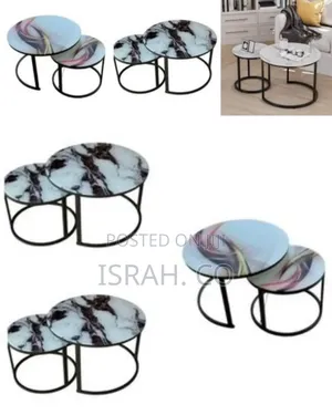 Nesting Coffee Table Set of 2, 23.6" Round Coffee Table Wood