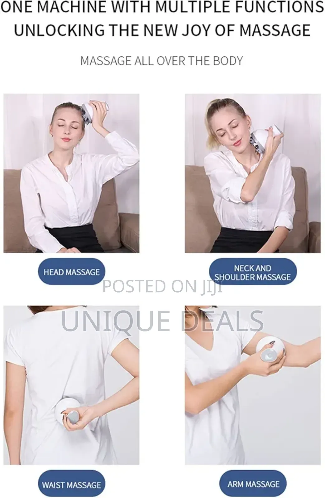Electric Scalp Massager, With 4 Kneading Massage Heads