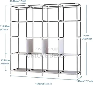 4 Collum Foldable Wardrobe Storage Wardrobe