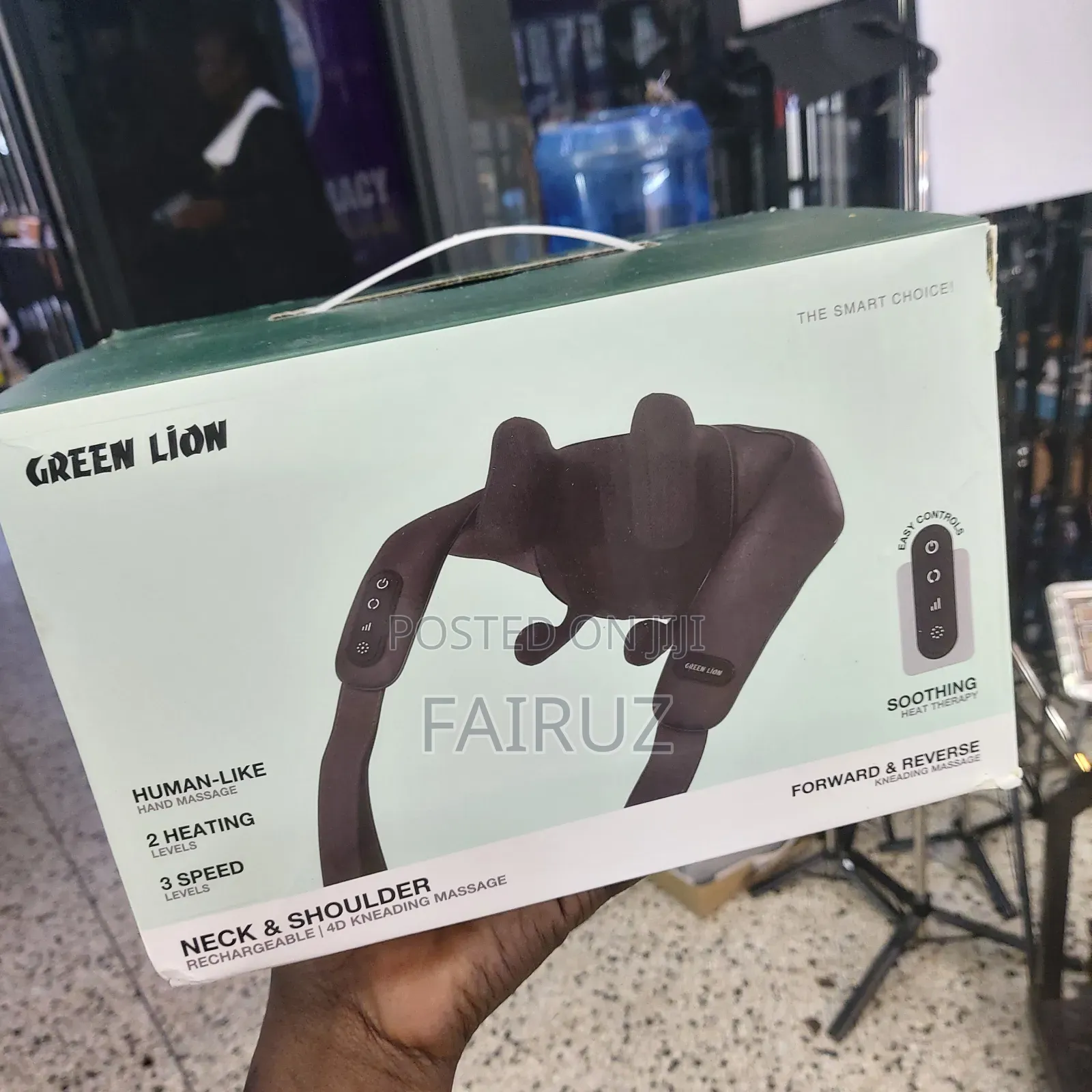 Neck and Shoulder Rechargeable Massager Green Lion
