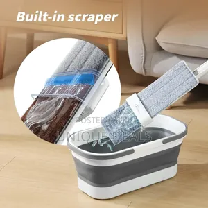Flat Mop and Collapsible Bucket