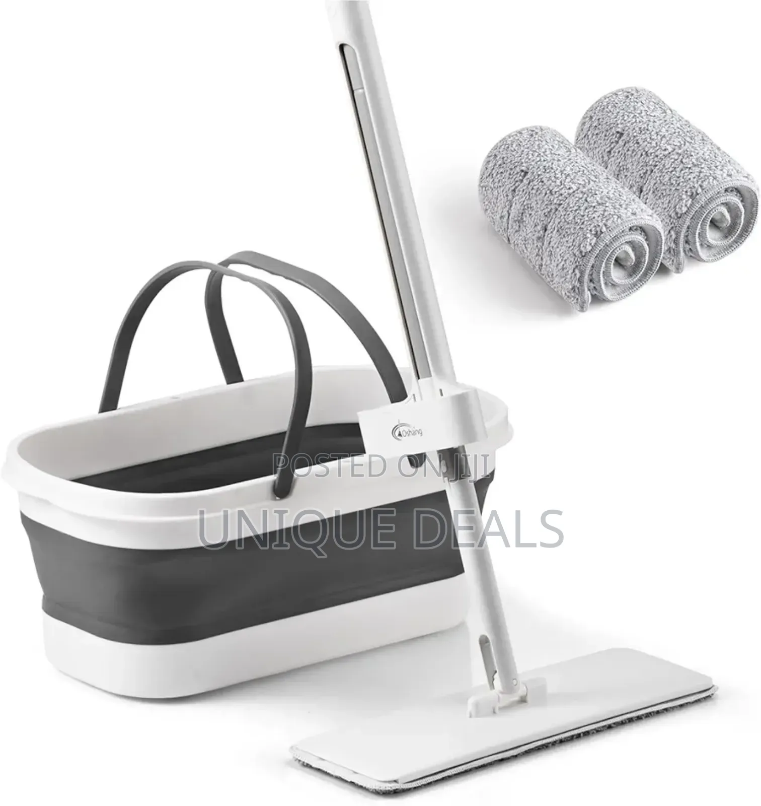 Flat Mop and Collapsible Bucket