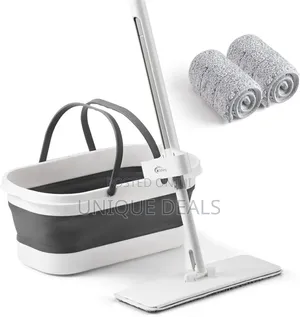 Flat Mop and Collapsible Bucket