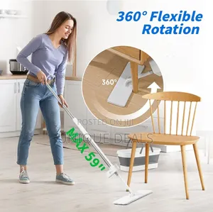 Flat Mop and Collapsible Bucket