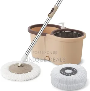 Spin Mop and Bucket Set With 2 Microfiber Mop Head
