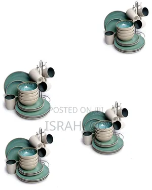 16-Piece Modern Stoneware Dinnerware Set With Mug Tree