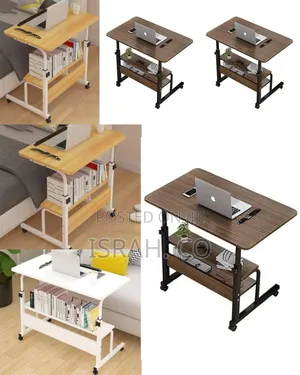 Adjustable Mobile Laptop Desk / Bedside Table With Storage