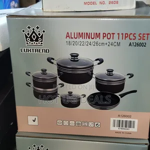 11pcs Aluminium Nonstick Cooking Pots and Fry Pan With Heavy Quality