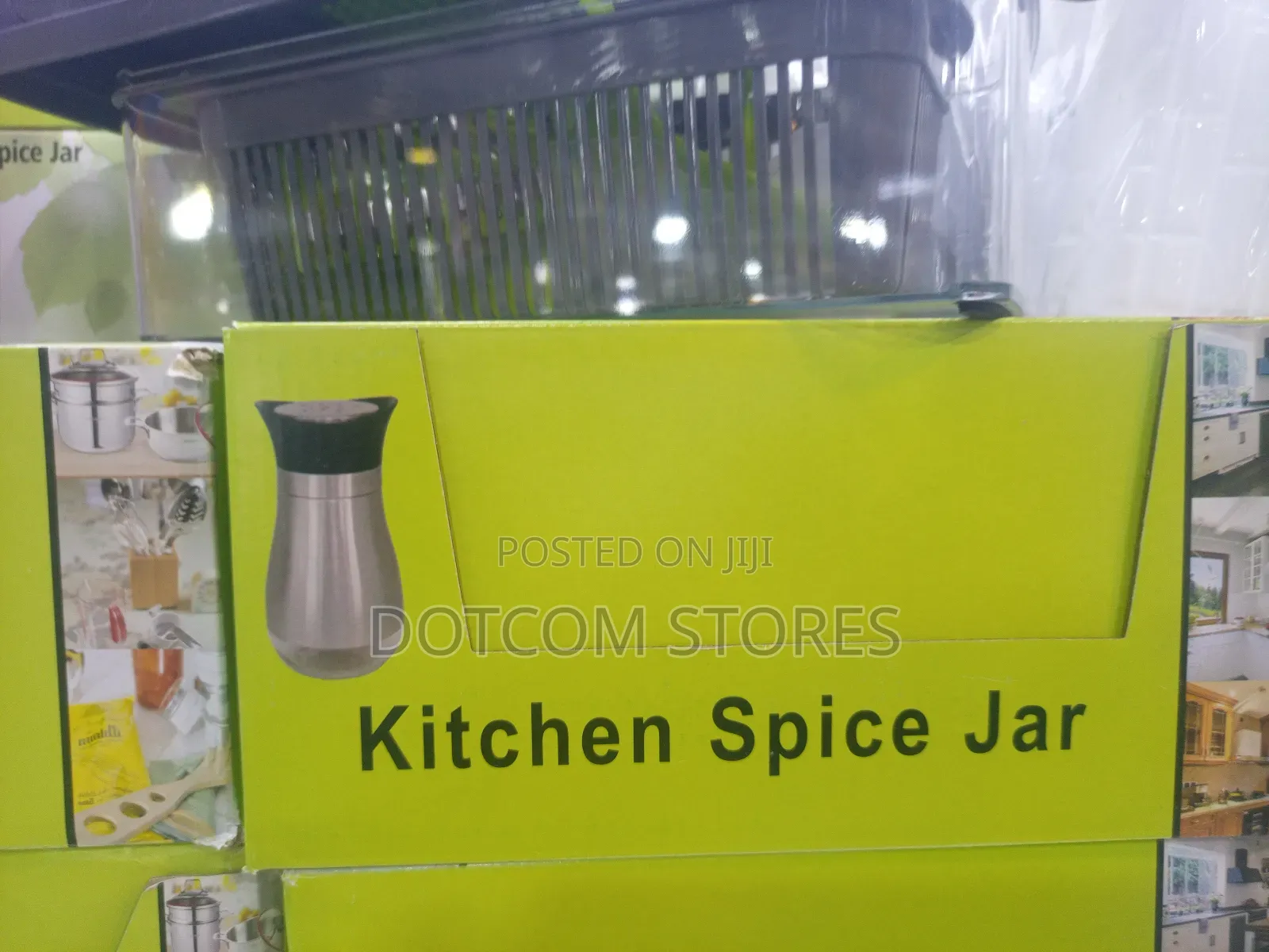 Stainless Steel and Glass Spice Jar,