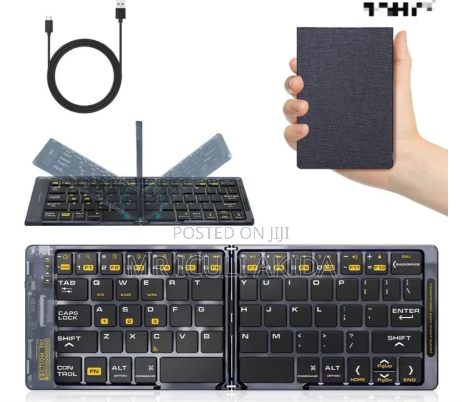 Transparent Foldable Wireless Bluetooth Keyboard,