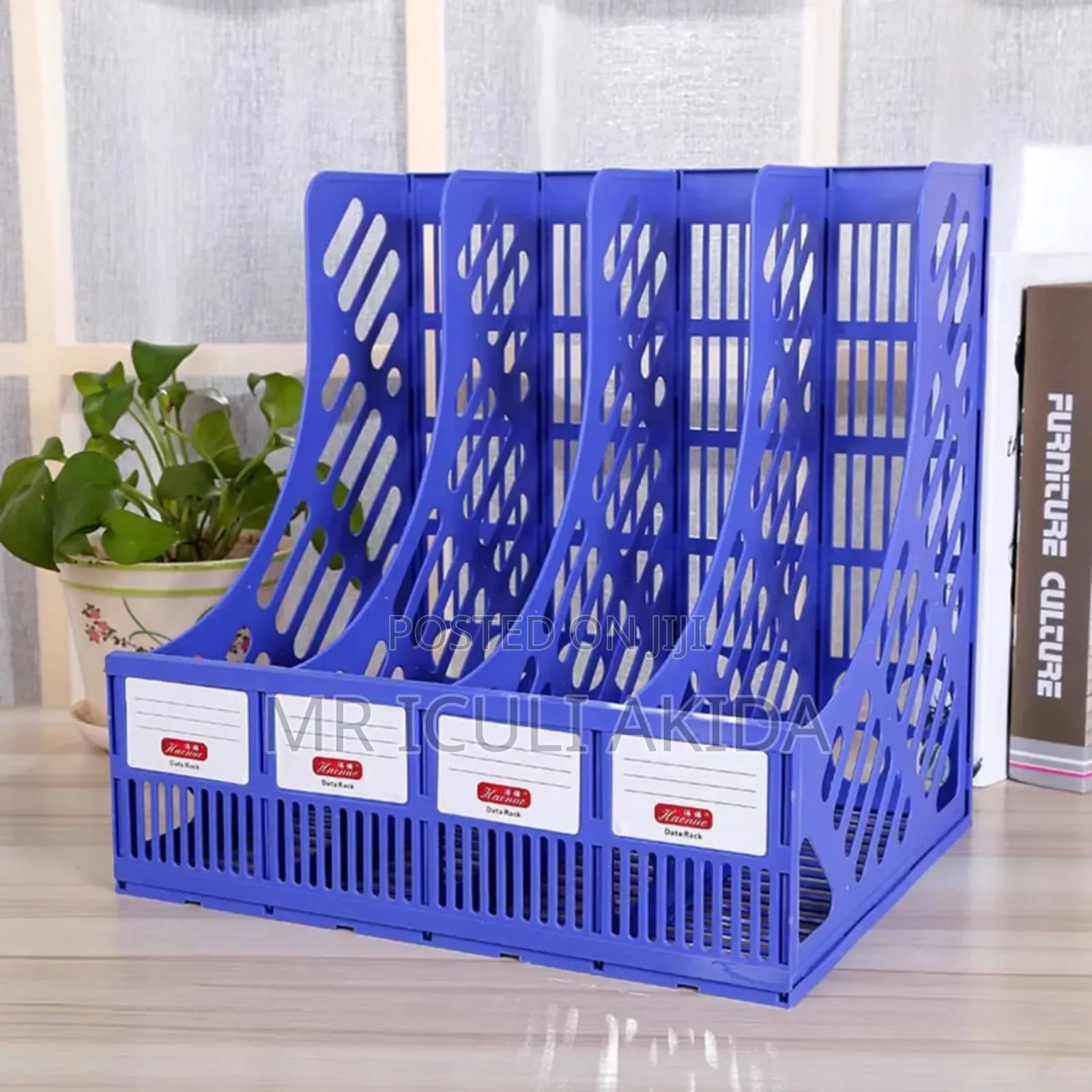 4-Compartment Plastic Document Rack for Sorting Files,