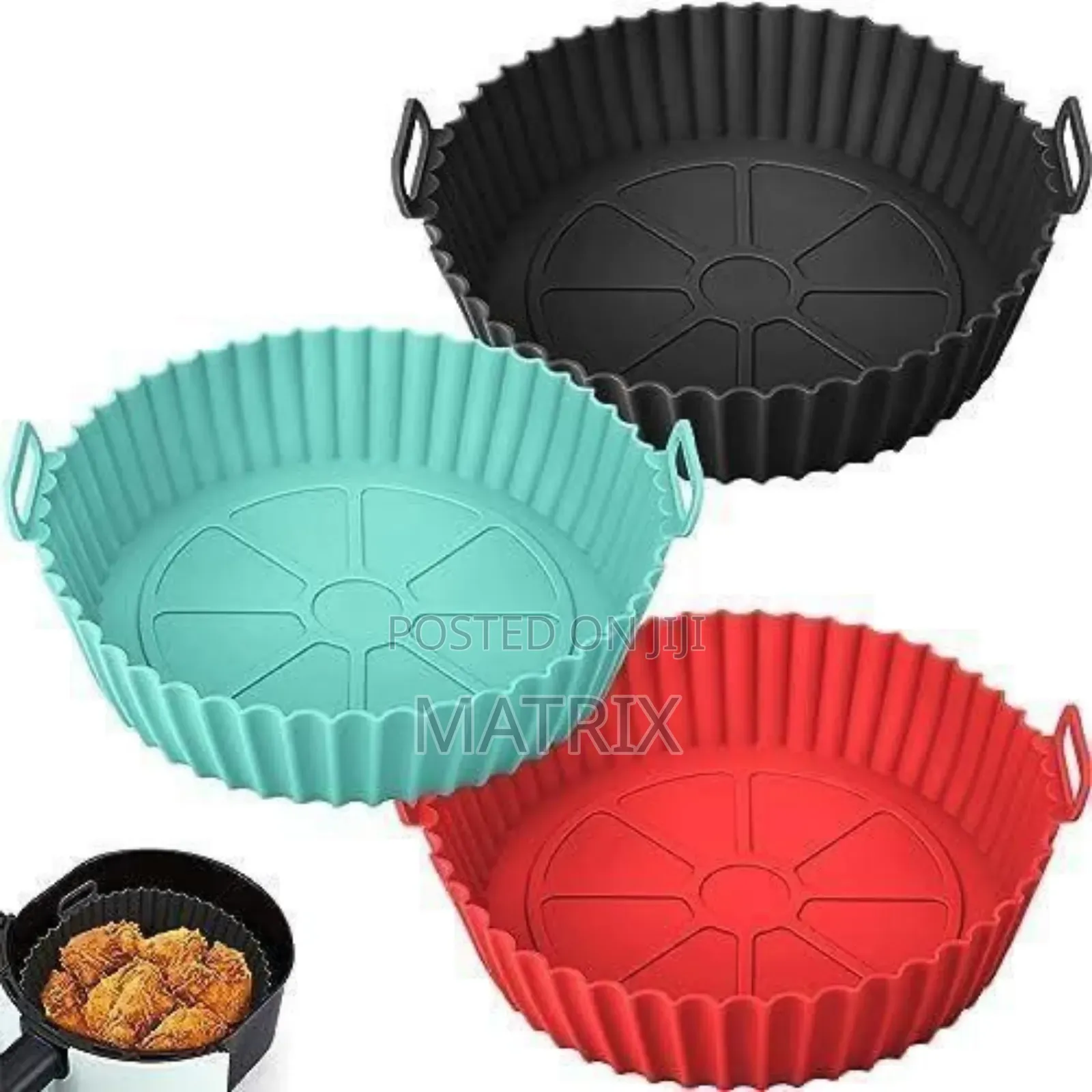 Reusable Silicone Air Fryer Liners / Baskets - (Pack of 2)