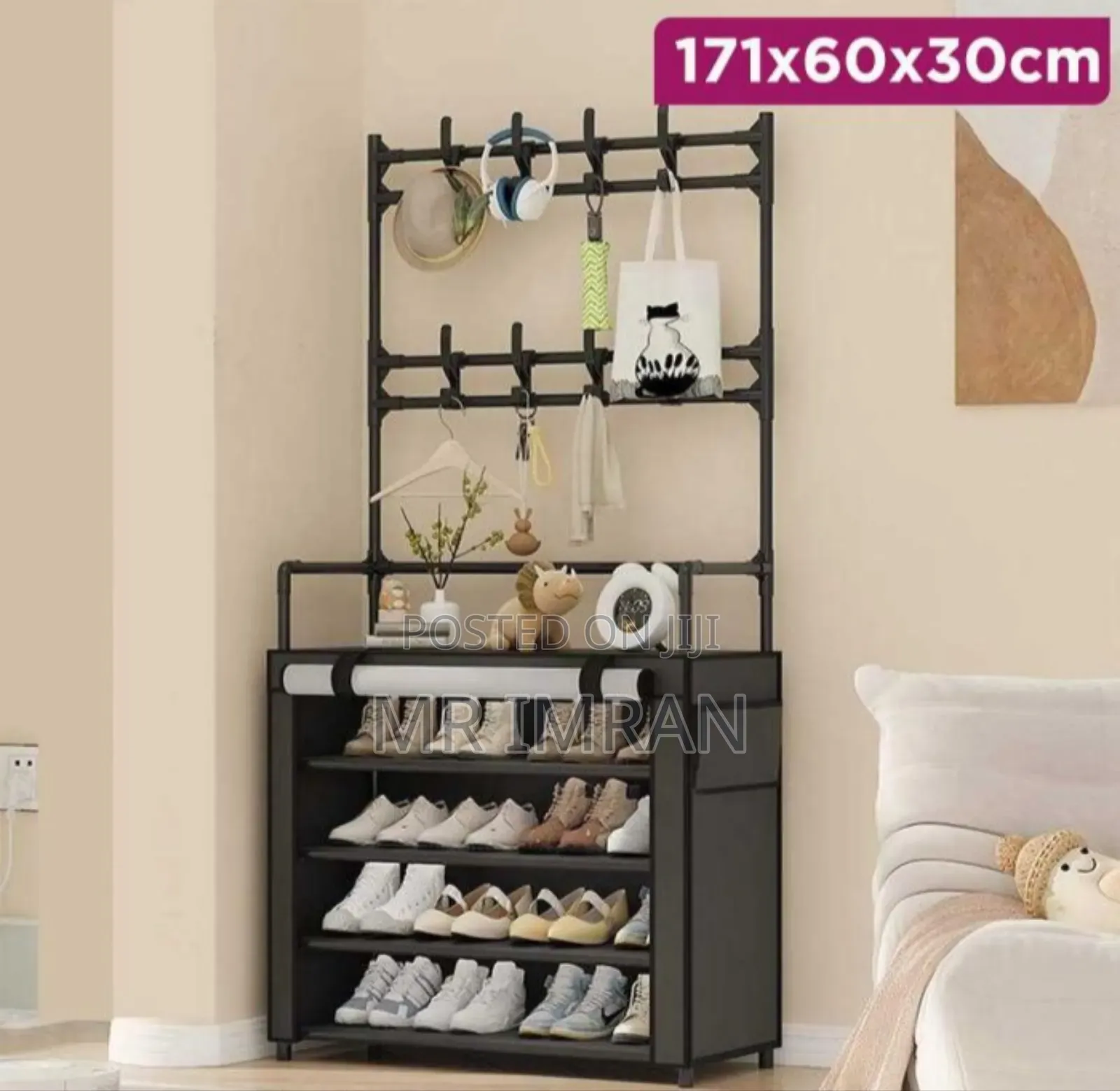 3-in-1 Coat Rack Shoe Bench