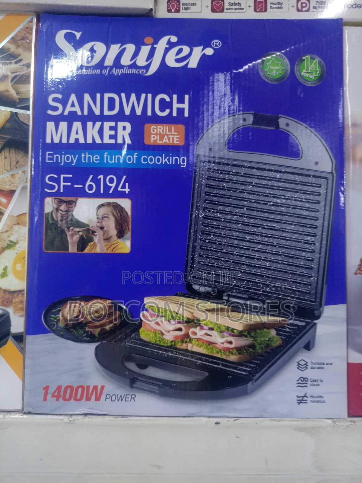 Sonifer Sf-6194 Sandwich Maker With Grill Plates.
