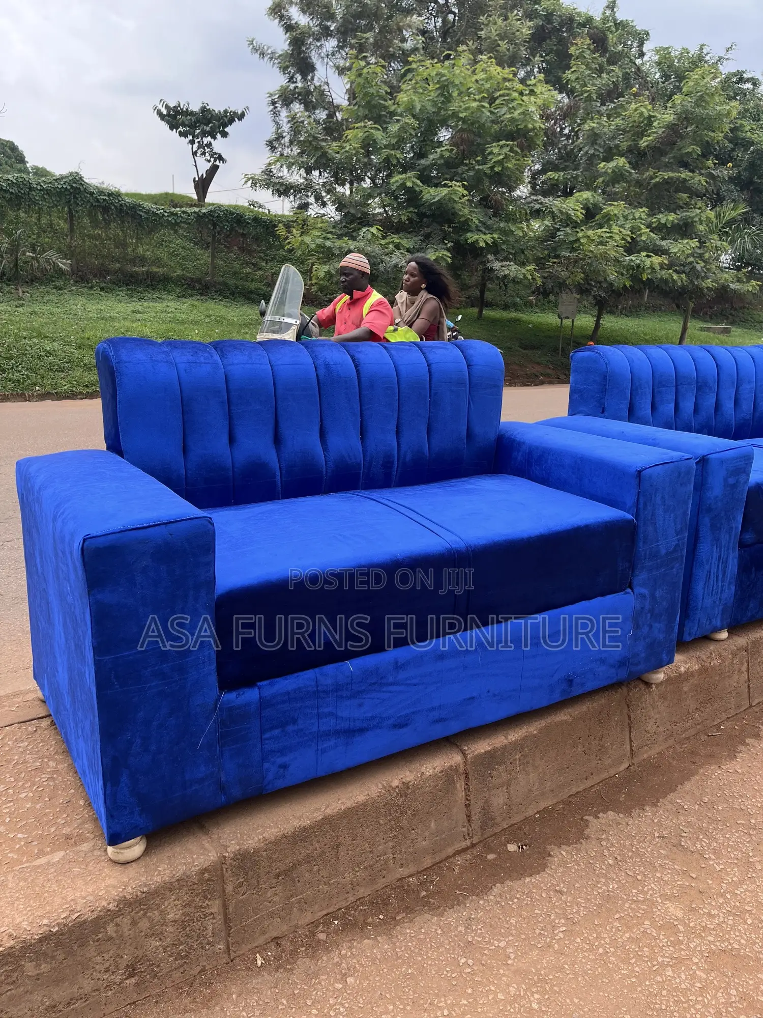 Two Seater Blue Sofa