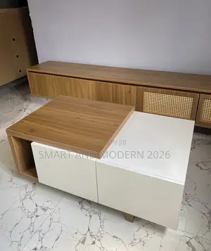 /Modern Wood Coffee Table /Storage Drawers /Space Center Table Center/