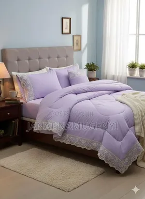 Lace 6 Piece Duvet Available in Different Plain Colors