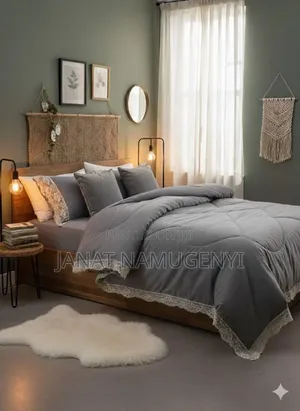 Lace 6 Piece Duvet Available in Different Plain Colors