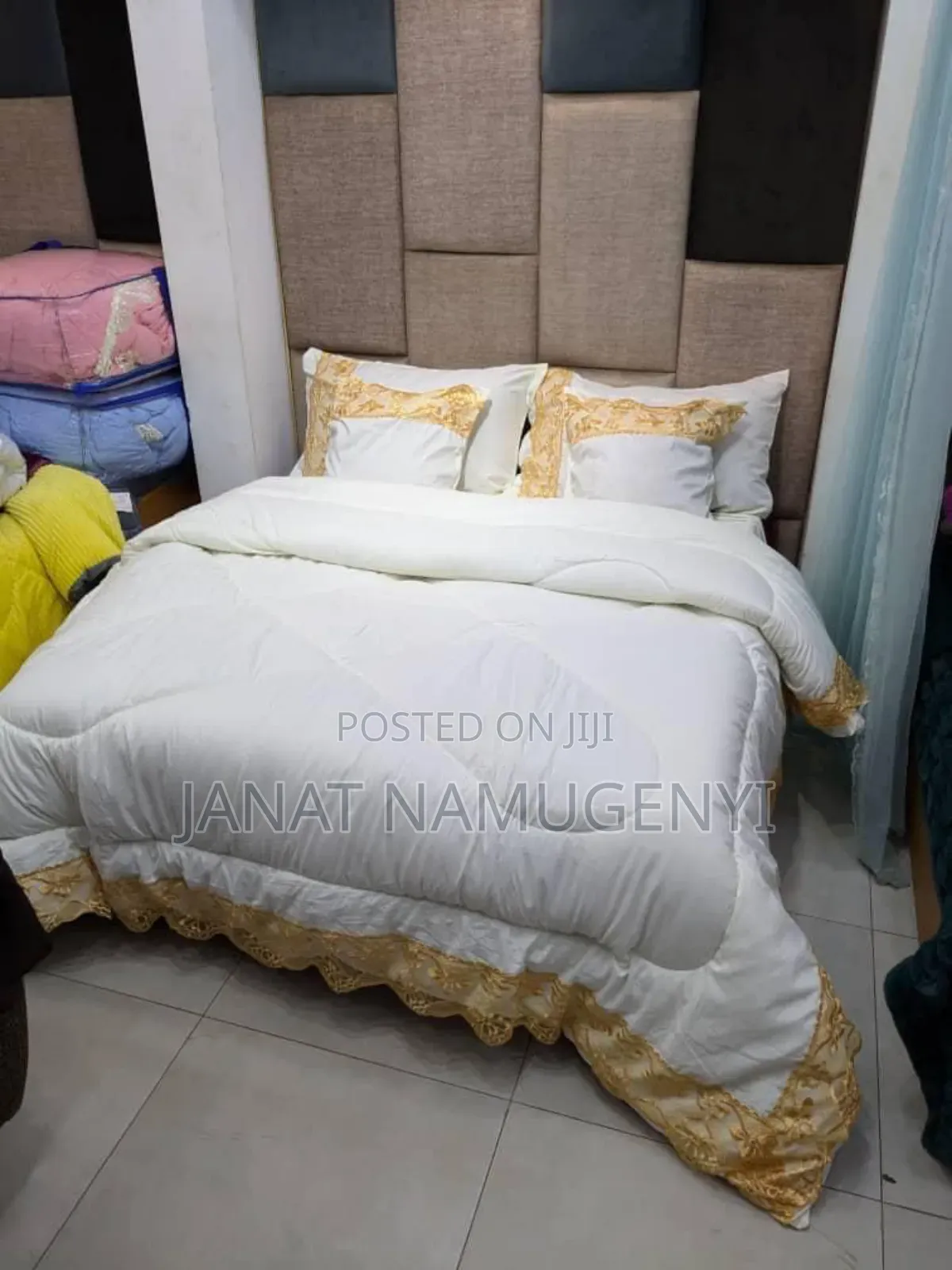 Lace 6 Piece Duvet Available in Different Plain Colors