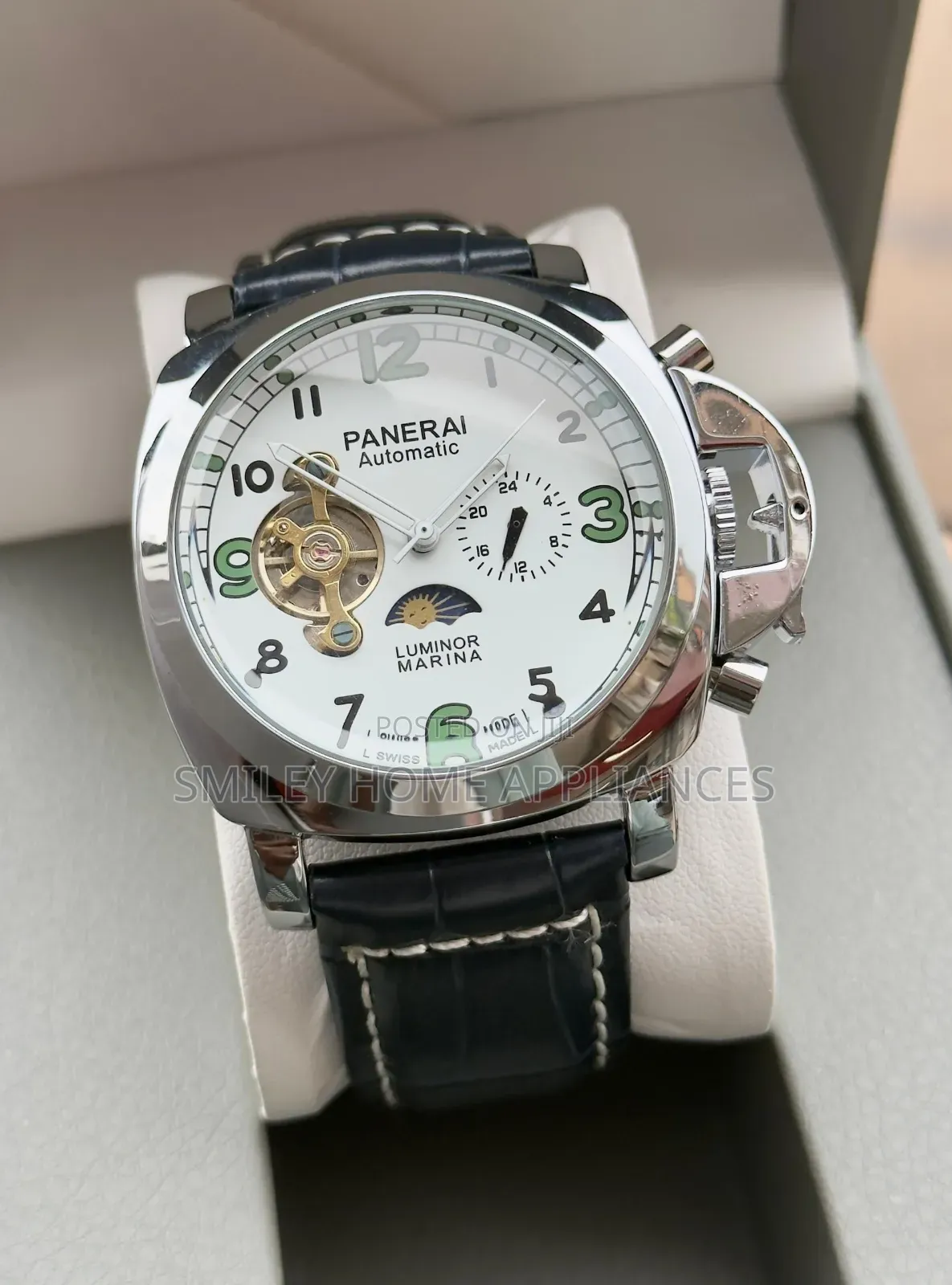 Panerai Automatic Men's Original Leather Strapped Wrist Time Piece