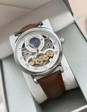 Silver Men's Original Mechanical Patek Phillipe Wrist Time Piece