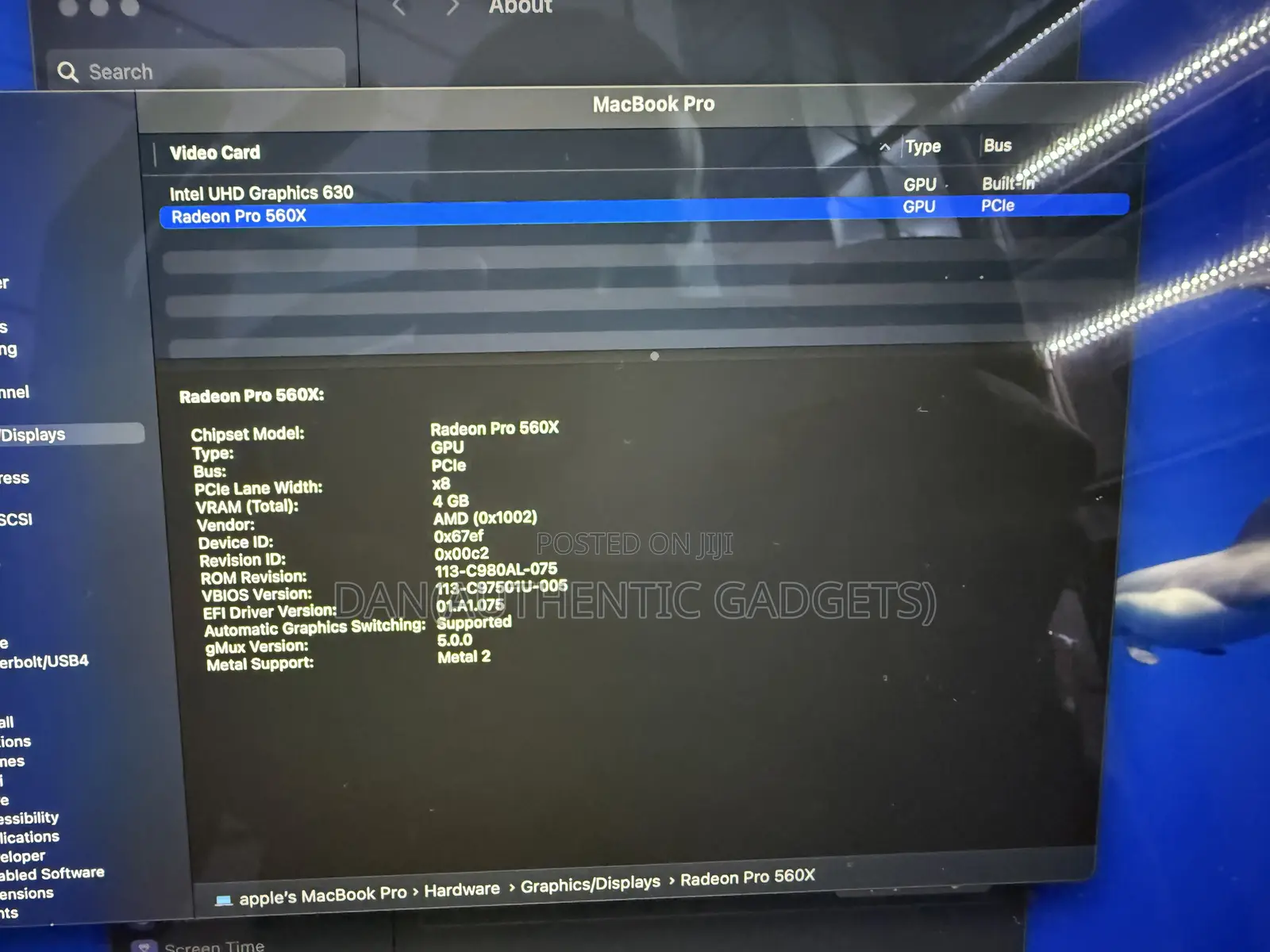 Laptop Apple MacBook Pro 2019 16GB Intel Core i9 SSD 512GB