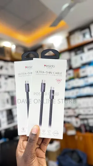 Yesido Ultra Thin Cable C to C 60w Max Output Cable