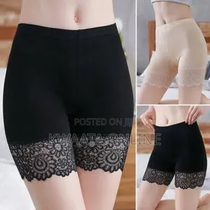 High Waist Biker Shorts Lace Anti Chafing Thigh Safety Panties