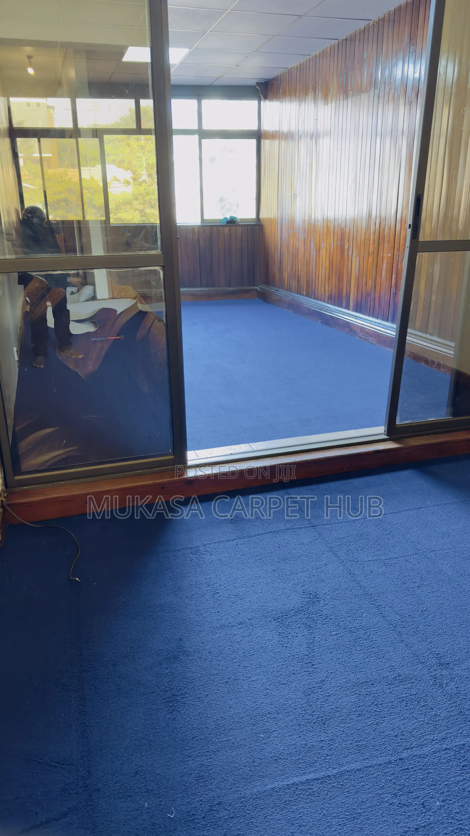 Premium Blue Woolen Carpet – Soft, Durable Elegant Floor Design