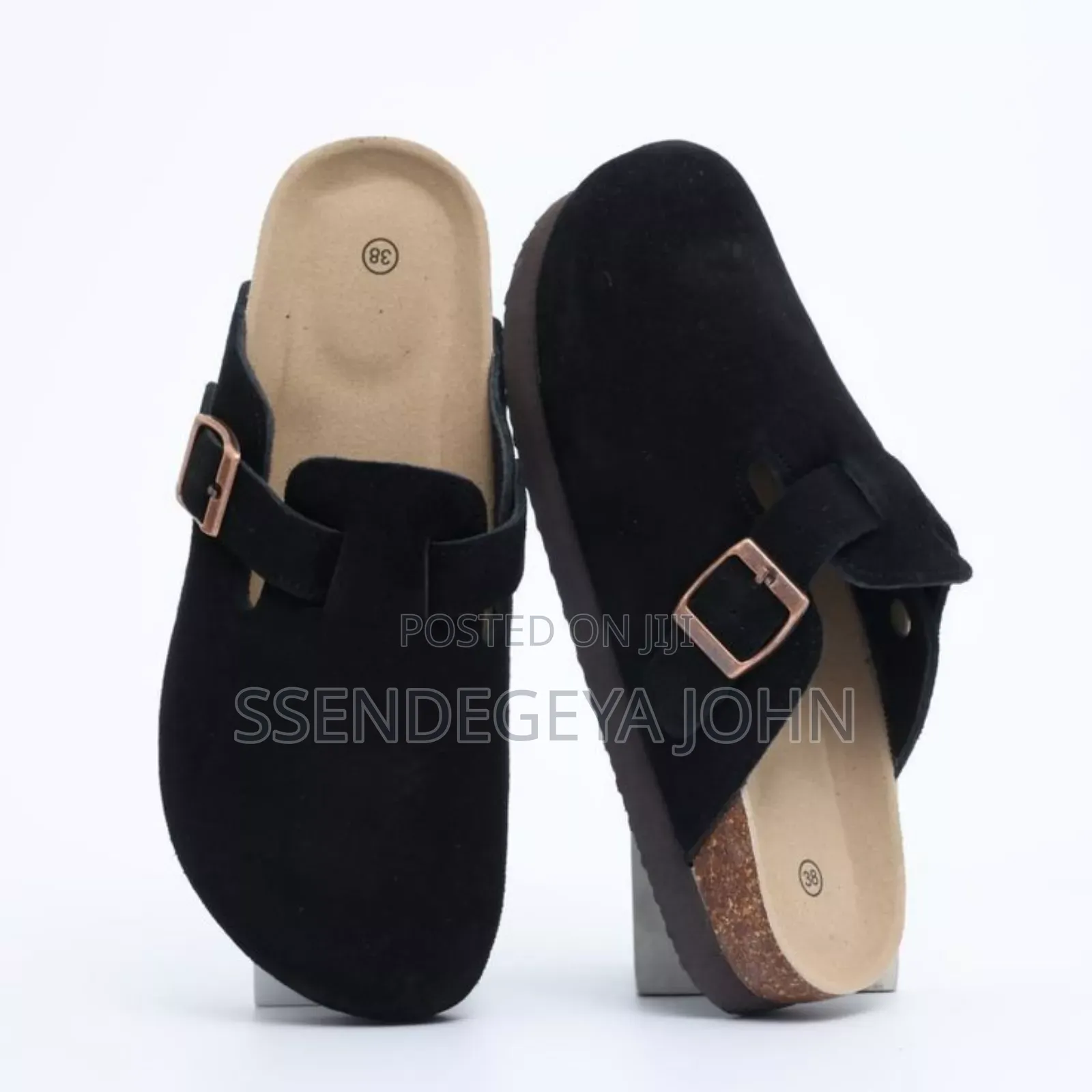 Classic Black Suede Clogs