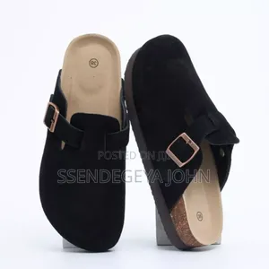 Classic Black Suede Clogs