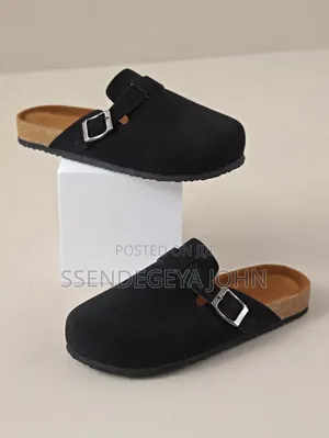 Classic Black Suede Clogs