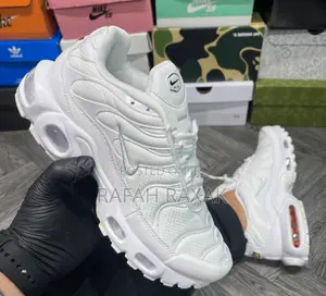 Nike Air Max Tn Plus Triple White Sneakers in Stock