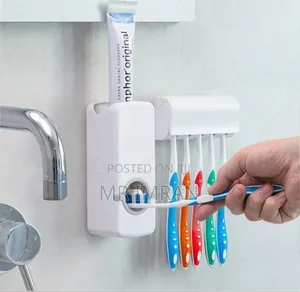 Automatic Toothpaste Dispenser and Toothbrush Holder Set