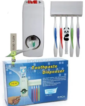 Automatic Toothpaste Dispenser and Toothbrush Holder Set