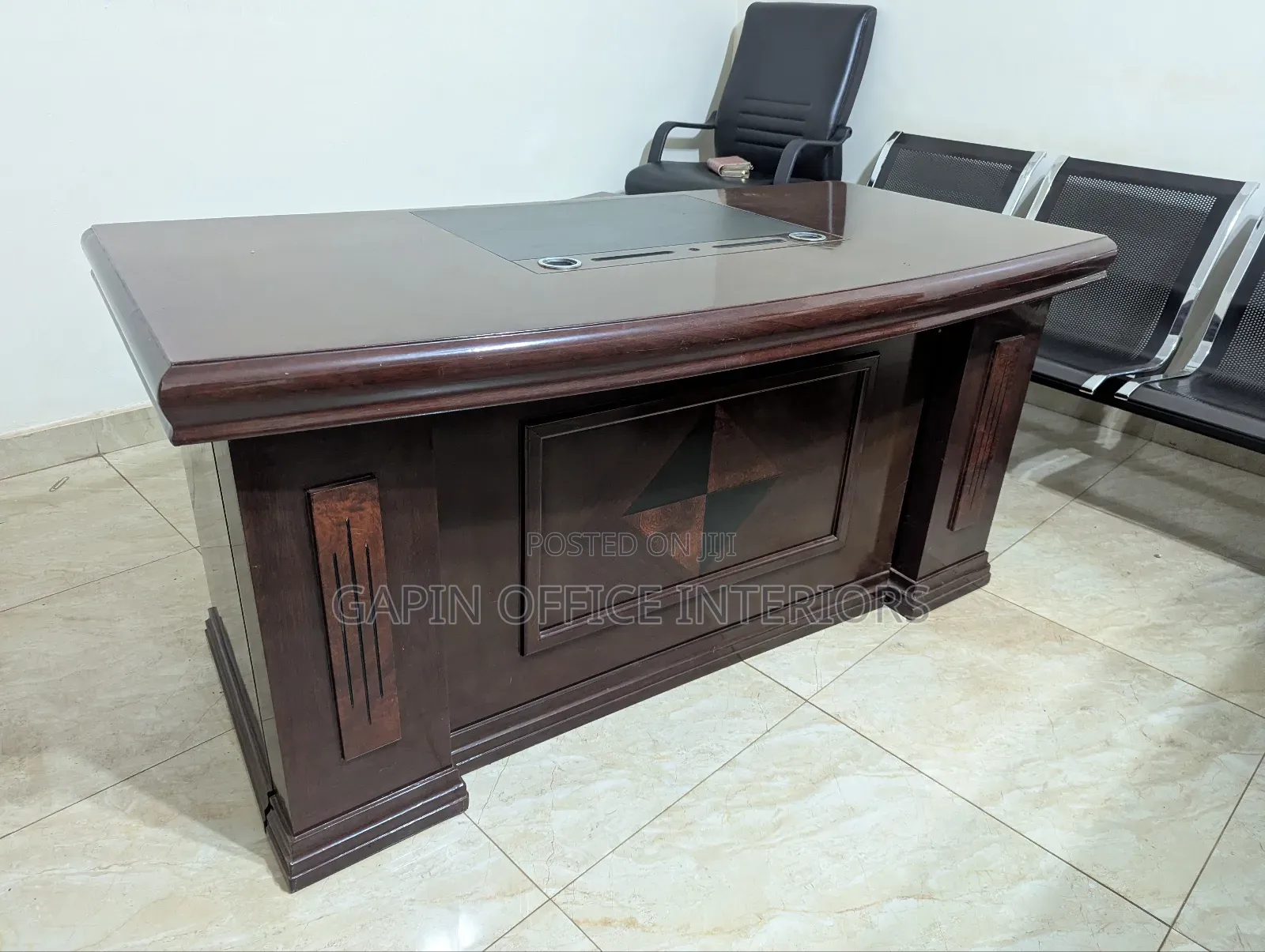 Executive Office Desk With Movable Drawer and L Extension, 160cm
