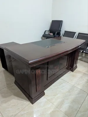Executive Office Desk With Movable Drawer and L Extension, 160cm
