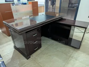 Executive Office Desk With Movable Drawer and L Extension, 160cm