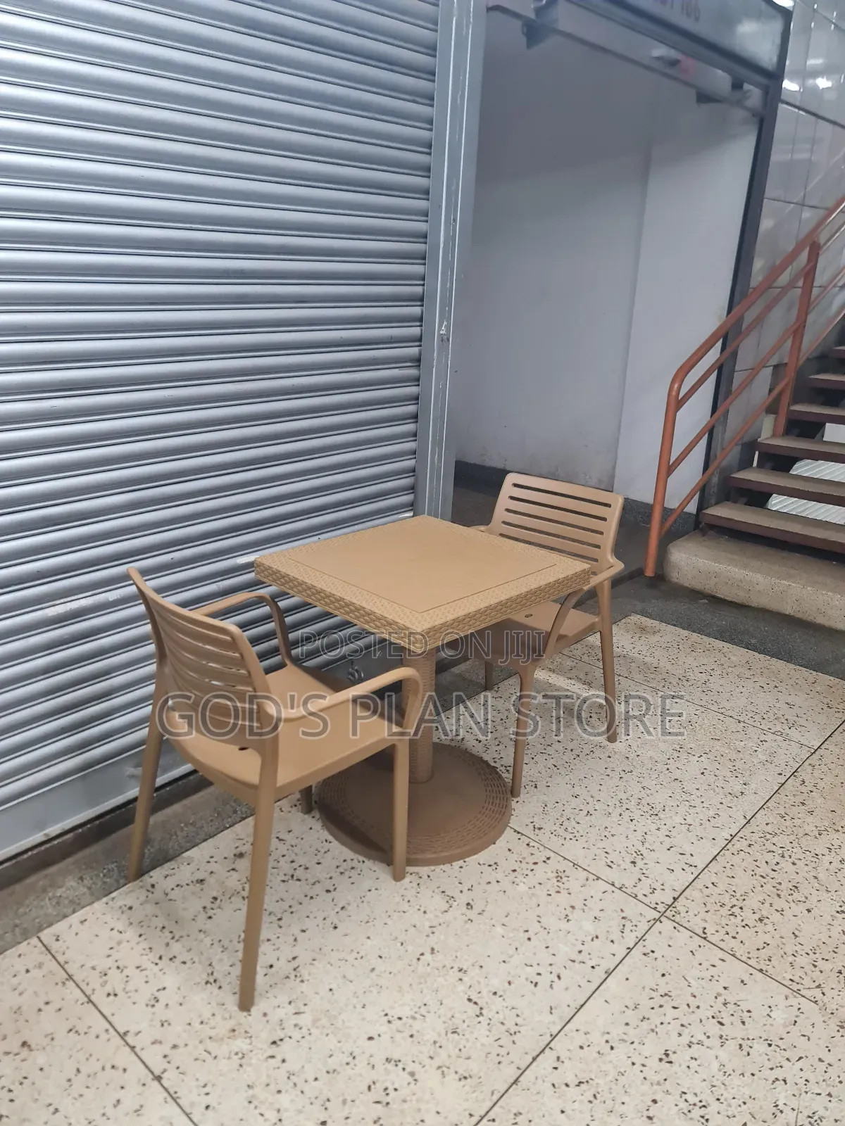 Beige Plastic Table and Chairs Beige Plastic Table and Chairs